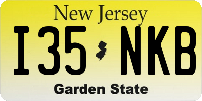 NJ license plate I35NKB