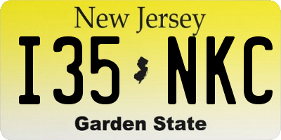 NJ license plate I35NKC