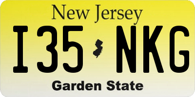NJ license plate I35NKG