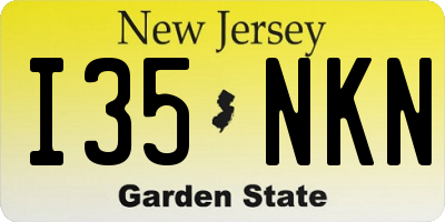 NJ license plate I35NKN