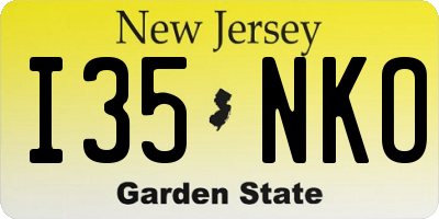 NJ license plate I35NKO