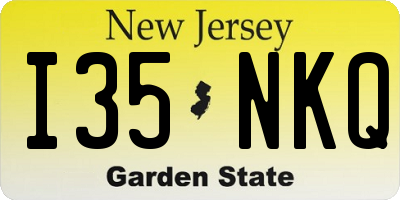 NJ license plate I35NKQ