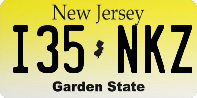 NJ license plate I35NKZ