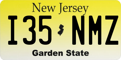 NJ license plate I35NMZ