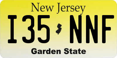 NJ license plate I35NNF
