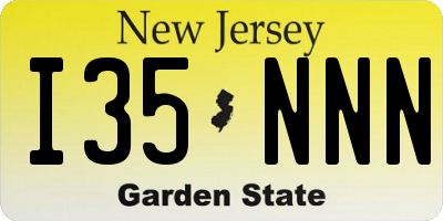 NJ license plate I35NNN