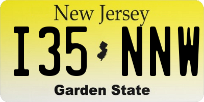 NJ license plate I35NNW