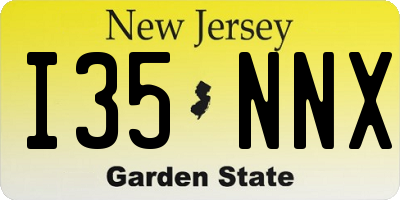 NJ license plate I35NNX