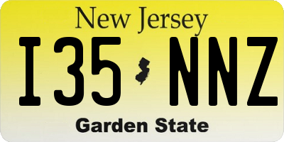 NJ license plate I35NNZ