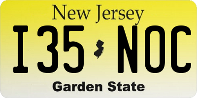 NJ license plate I35NOC