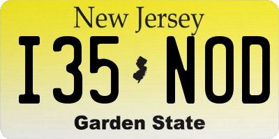 NJ license plate I35NOD