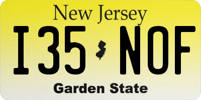 NJ license plate I35NOF