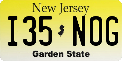 NJ license plate I35NOG