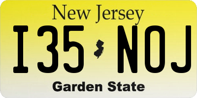 NJ license plate I35NOJ