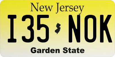NJ license plate I35NOK