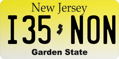 NJ license plate I35NON