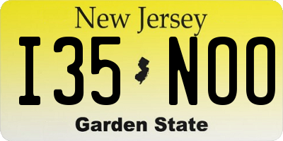NJ license plate I35NOO