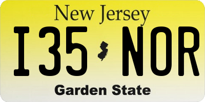 NJ license plate I35NOR