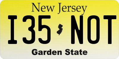 NJ license plate I35NOT
