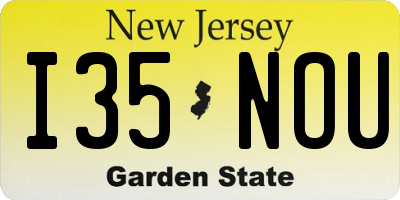 NJ license plate I35NOU