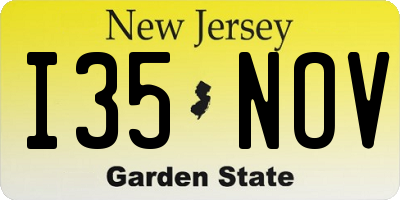 NJ license plate I35NOV