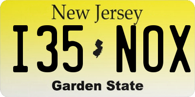 NJ license plate I35NOX