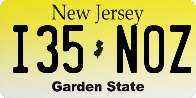 NJ license plate I35NOZ