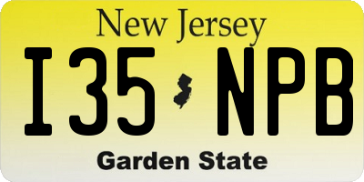 NJ license plate I35NPB