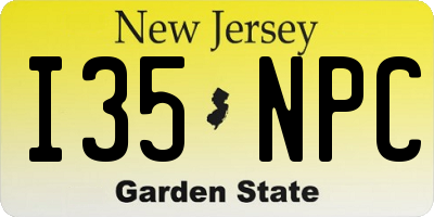 NJ license plate I35NPC