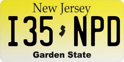 NJ license plate I35NPD