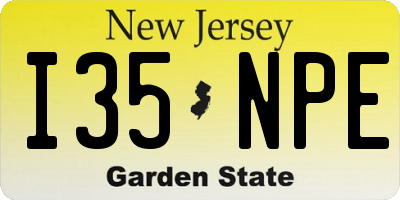 NJ license plate I35NPE