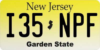 NJ license plate I35NPF