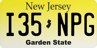 NJ license plate I35NPG