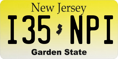 NJ license plate I35NPI