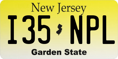 NJ license plate I35NPL