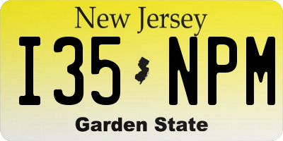 NJ license plate I35NPM