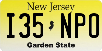 NJ license plate I35NPO