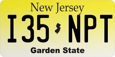 NJ license plate I35NPT