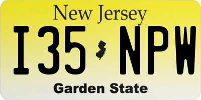 NJ license plate I35NPW