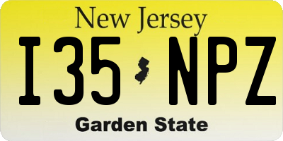 NJ license plate I35NPZ