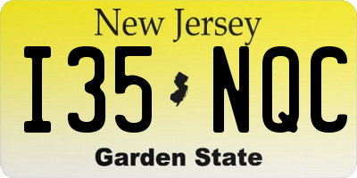 NJ license plate I35NQC