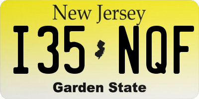 NJ license plate I35NQF