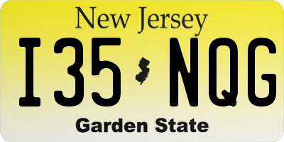 NJ license plate I35NQG
