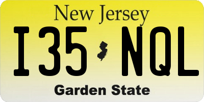 NJ license plate I35NQL