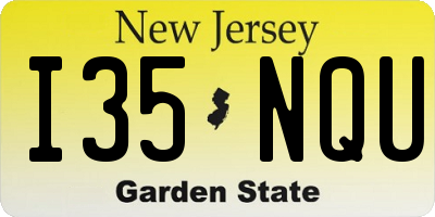 NJ license plate I35NQU