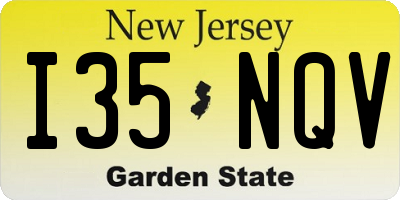 NJ license plate I35NQV