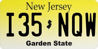 NJ license plate I35NQW