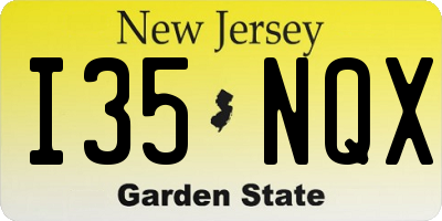 NJ license plate I35NQX