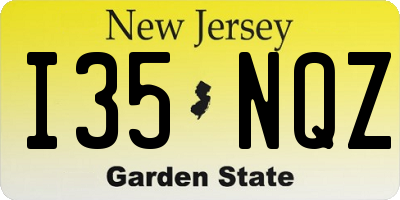 NJ license plate I35NQZ