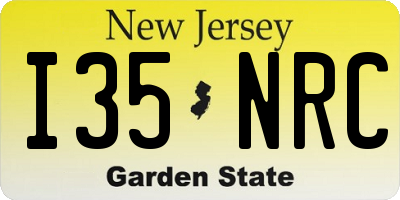 NJ license plate I35NRC